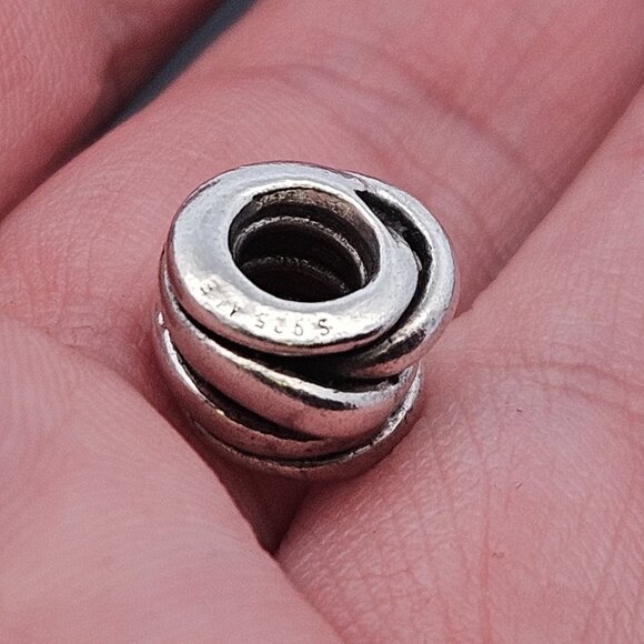 Pandora 925 Sterling Silver 14K Yellow Gold Coiled Rope Charm Bead - Picture 2 of 7